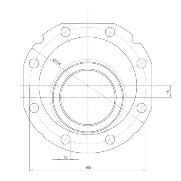 Φλάντζα TW100 / Camlock αρσενικό NS80 Εξωστρεφές σχέδιο