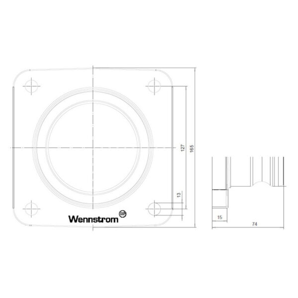 Golyóscsap karima DN100 / Camlock MALE DN100 rajz