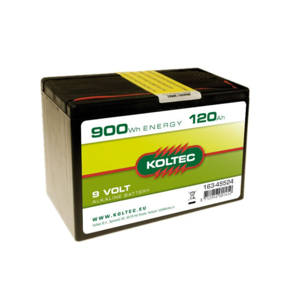 Baterie Koltec alcalină de 9 volți, 900 Wh, 120 Ah