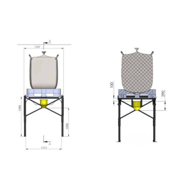 Vidbags Modulo Neva Pallet discharge frame size