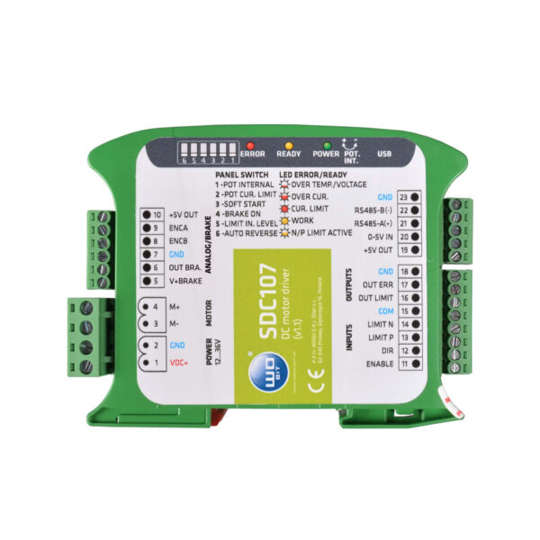 WObit SDC107 DC-motorregelaar vooraanzicht