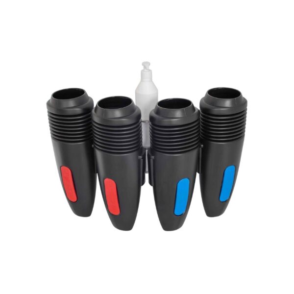 GloVac dubbele Vacuumizer set met rode en blauwe kleurlabels voor industriële reiniging