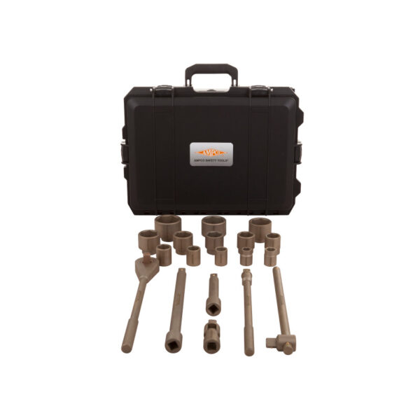 AMPCO Safety Tools Set di chiavi a bussola a 6 punte 3/4' drive con 17 pezzi in bronzo alluminio (AlBz)