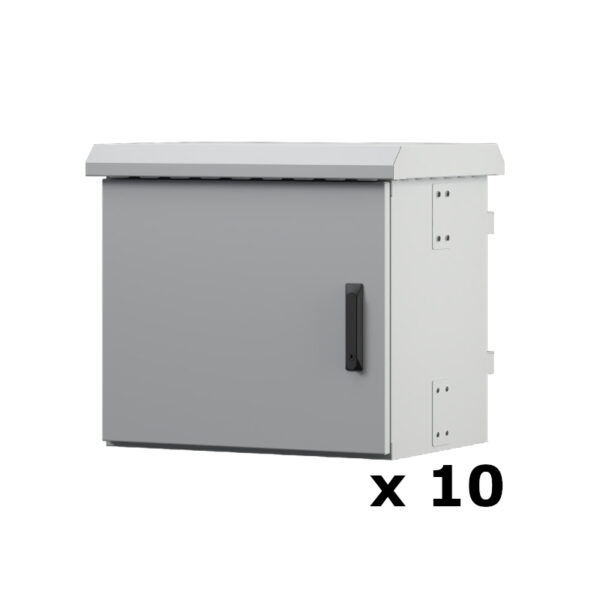 Upcom 10 db kültéri rack szekrény árbocra szereléshez, IP66, 600x450, 9U kapacitással