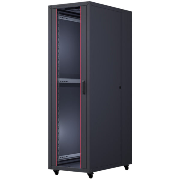 Upcom, Basicline 19" frittstående skap, svart, innendørs serverrack, 600x1000