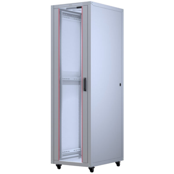 Upcom, Basicline 19" Freistehender Schrank, grau, Serverschrank für den Innenbereich, 600x800