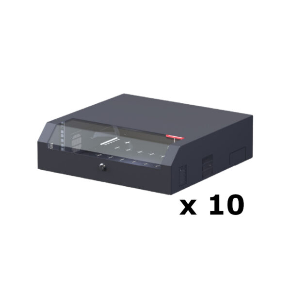 10 stk Upcom Slimrack 19'', 500x480, veggmontert skap, svart