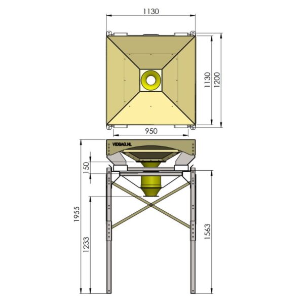 Modulo pallet funnel биг-бэг станция разгрузки измерений